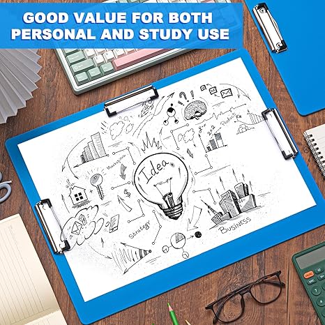 8-Pack 11x17 Clipboards, Three-Clip Blue Drawing Boards for Art, School & Office - Image 4