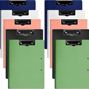 10-Pack Foldable A4 Clipboards with Double Metal Clips, 5 Colors, for Office, School & Medical Use