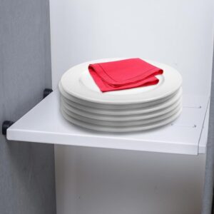 Metal Adjustable Locker Shelf, Heavy-Duty Powder-Coated Steel, White, Small (11"-18")