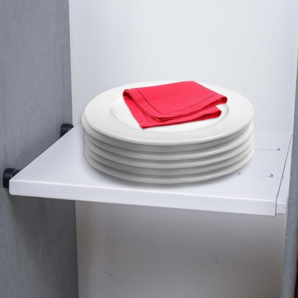 Metal Adjustable Locker Shelf, Heavy-Duty Powder-Coated Steel, White, Small (11"-18")