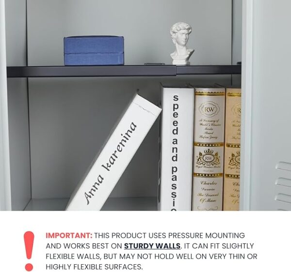Metal Adjustable Locker Shelf, Heavy-Duty Powder-Coated Steel, White, Small (11"-18") - Image 2