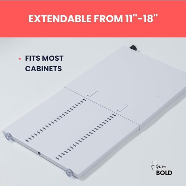 Metal Adjustable Locker Shelf, Heavy-Duty Powder-Coated Steel, White, Small (11"-18") - Image 4