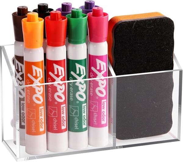 Magnetic Acrylic Pen Holder for Whiteboard, Fridge & Locker