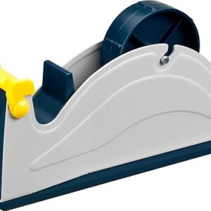 Blue/Grey Premium Steel Desk Dispenser, 1" Wide, 3" Core