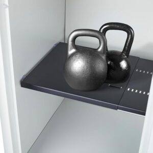 Matte Black Metal Adjustable Locker Shelf, Heavy Duty Steel.