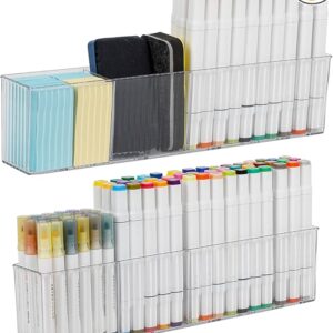 2-Pack Clear Magnetic Whiteboard Marker Holders for Home & Office