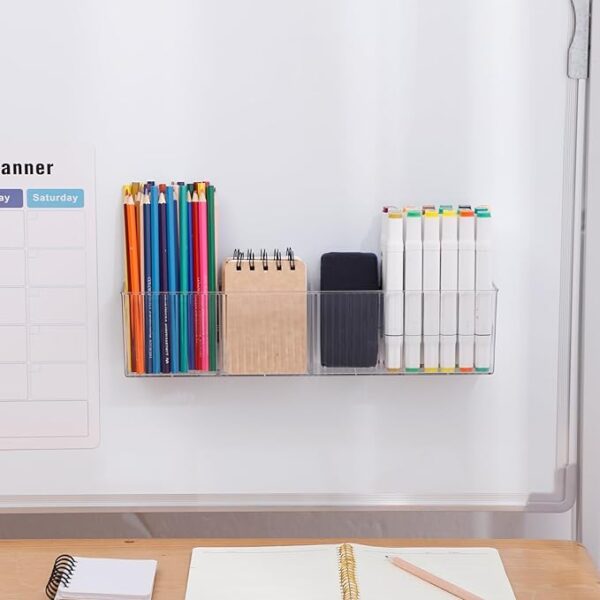 2-Pack Clear Magnetic Whiteboard Marker Holders for Home & Office - Image 4