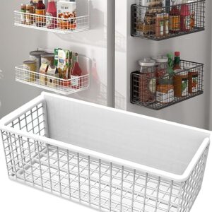 Magnetic Basket Organizer, White, for Fridge, Whiteboard & Kitchen