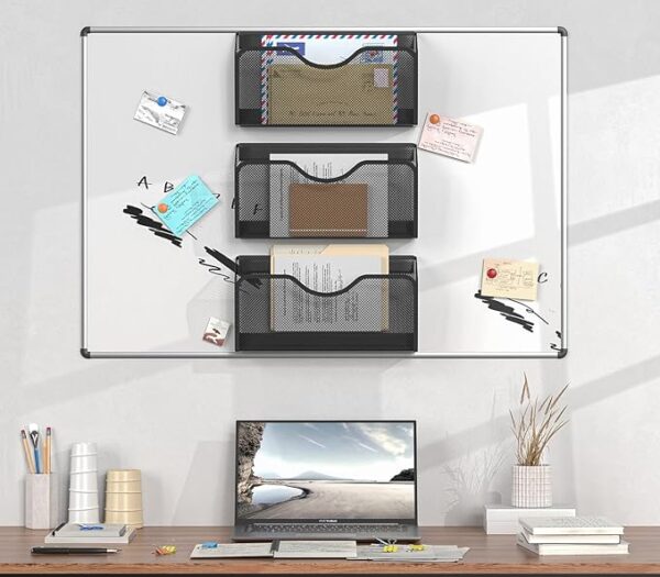 3-Pack Magnetic File Holders, No-Drill, Black, for Office & Whiteboard - Image 3