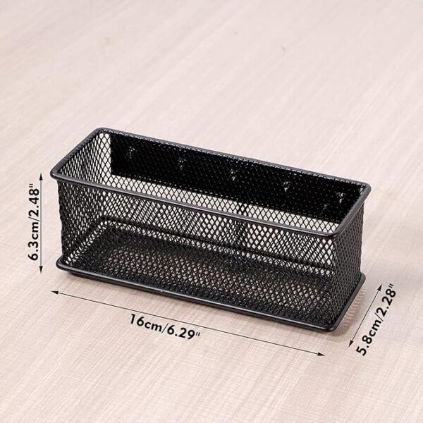 Black Magnetic Basket 6.3"x2.3"x2.5" for Refrigerator, Whiteboard & Locker Organizer - Image 2