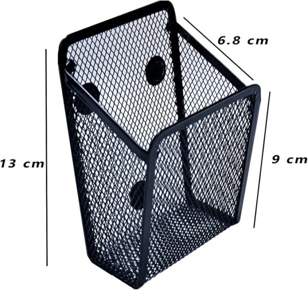 2-Pack Magnetic Metal Mesh Pen Holders, Black - Image 2