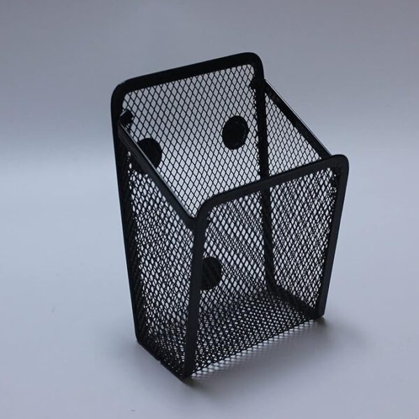 2-Pack Magnetic Metal Mesh Pen Holders, Black - Image 4