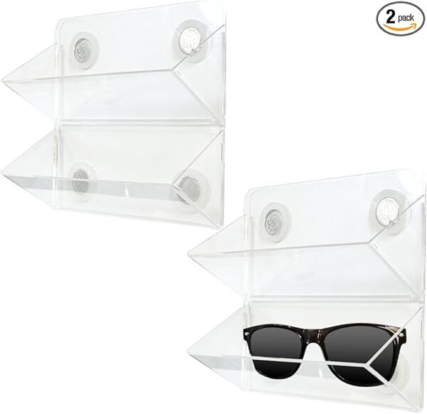 2pcs Wall-Mounted Magnetic Acrylic Organizer for Home & Office