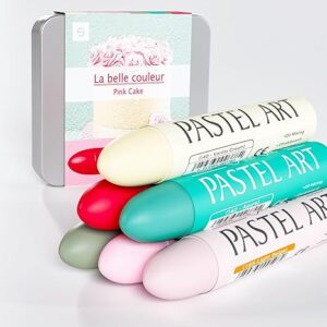 6-Pack Jumbo Oil Pastels (14x84mm), Soft & Vibrant, for Blending & Layering, Pink Cake