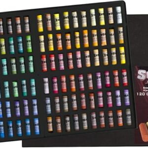 Artist Soft Pastel Half Sticks, Set of 120 Assorted Colors, Super Soft & Pigmented