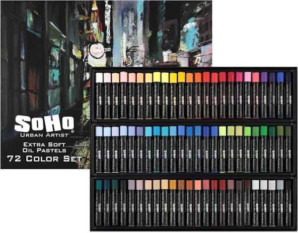 Urban Artist 72-Piece Oil Pastels Set, Extra Soft & Blendable, for Drawing & Layering