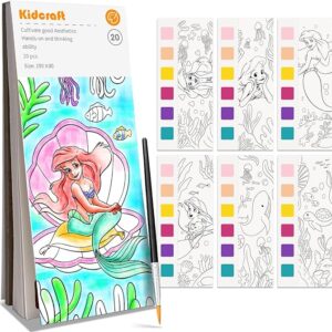 Mermaid Paint with Water Book – Mess-Free Pocket Watercolor Kit for Girls Ages 4–8, Travel Art Toy