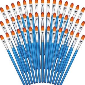 48 Pc Paint Brush Set, 0.7” Filbert, Wood Handle, Acrylic & Oil, Detail Art for Kids & Adults