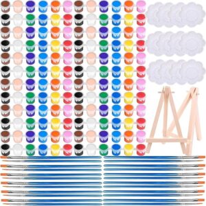 182-Pc Acrylic Paint Set – 144 Pots, 24 Brushes, Washable, Kids & Classroom