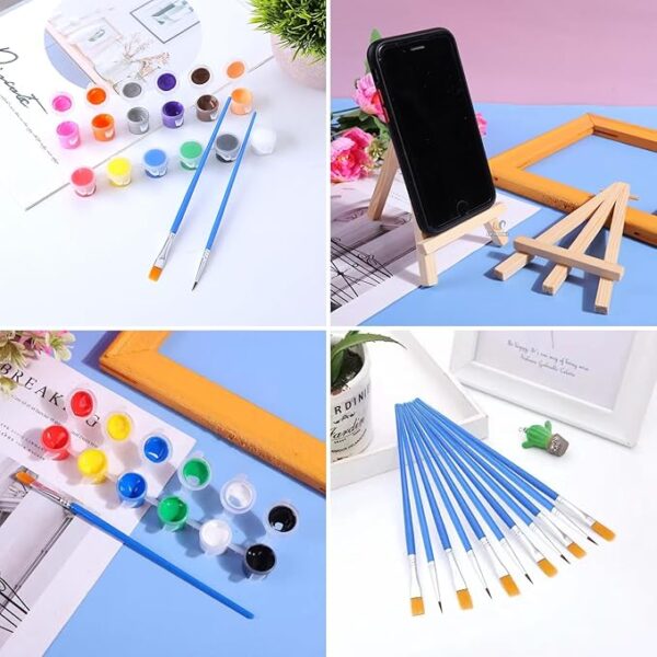 182-Pc Acrylic Paint Set – 144 Pots, 24 Brushes, Washable, Kids & Classroom - Image 4