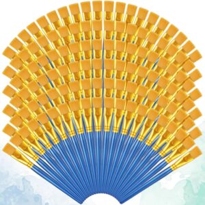 120 Pc 1-inch Flat Paint Brushes with Wooden Handles, Synthetic Nylon for Watercolor, Acrylic, Oil, Crafts