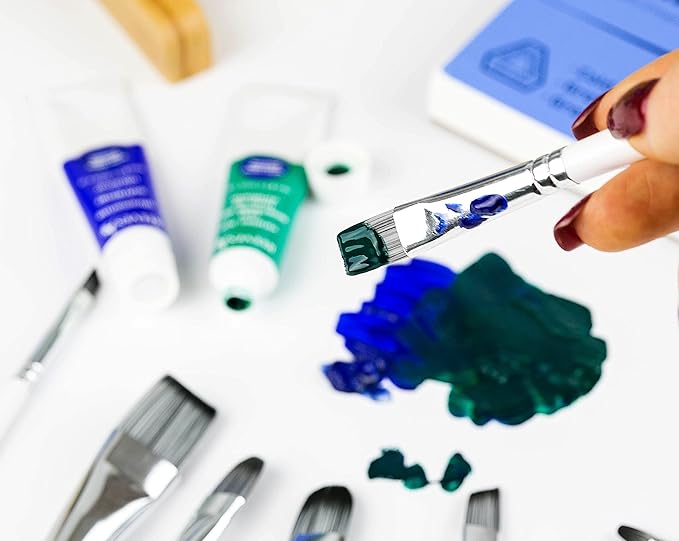 10 Pc Acrylic & Oil Paint Brushes Set for Face, Body & Art Painting - Image 2