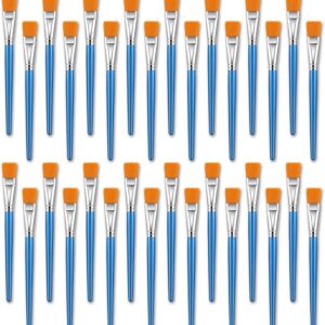 32 Pc 1-inch Flat Paint Brushes for Acrylic, Watercolor, Oil, Face & Body Art