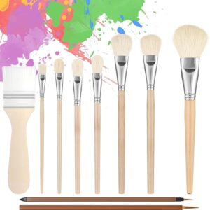 10 Pc Paint Brush Set, Assorted for Acrylic, Watercolor, Oil, Face & Body