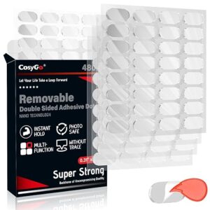 480 Pcs Clear Removable Gel Putty Dots – Double-Sided Adhesive for Figures, Posters, Earthquake Use, 0.31" x 0.51"
