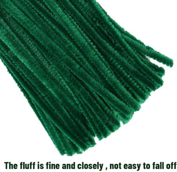 100 Pieces Pipe Cleaners Chenille Stem, Green Pipe Cleaners Set for DIY Arts Crafts Decorations (Green) - Image 4