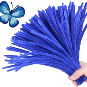 200PCS 20-Color Pipe Cleaners Chenille Stems DIY Craft Supplies (Blue)