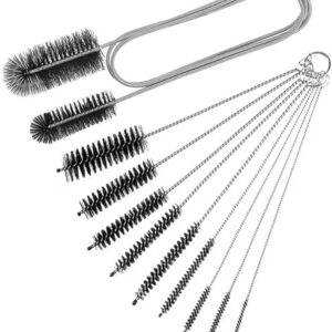10 Pcs Drain & Straw Cleaner Brush Set, 61" Hose + 8.2" Nylon Brushes for Sink, Tubes, CPAP, Plumbing