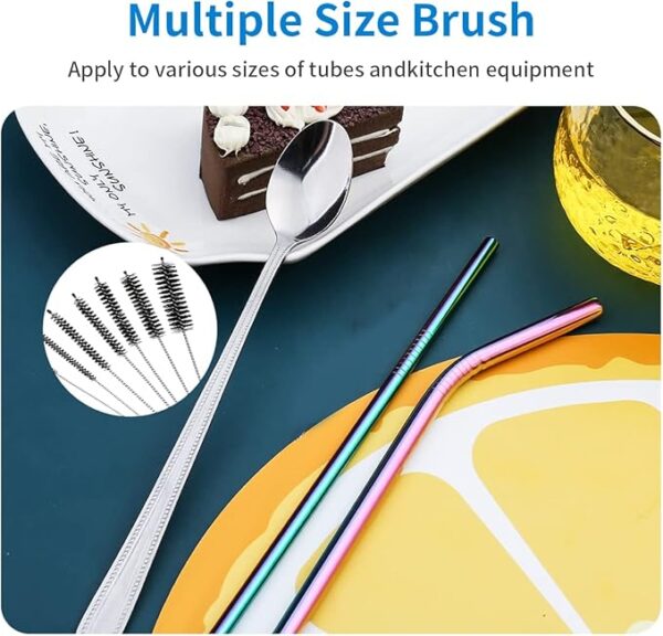 10 Pcs Drain & Straw Cleaner Brush Set, 61" Hose + 8.2" Nylon Brushes for Sink, Tubes, CPAP, Plumbing - Image 2