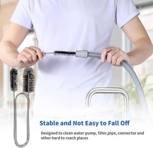 10 Pcs Drain & Straw Cleaner Brush Set, 61" Hose + 8.2" Nylon Brushes for Sink, Tubes, CPAP, Plumbing - Image 3
