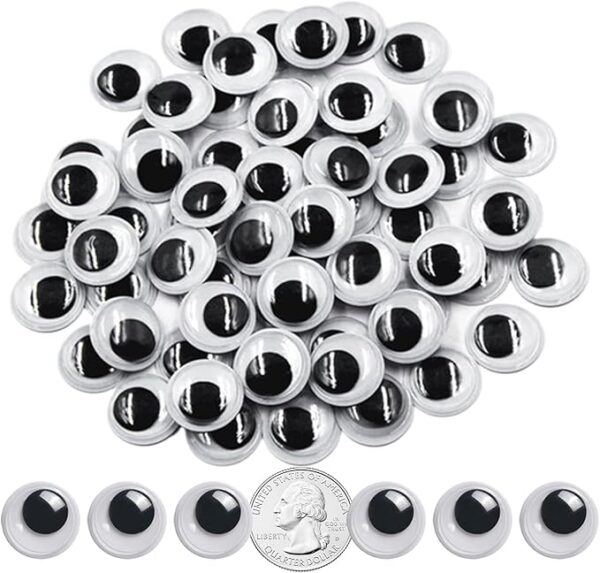 Heaven 100PCS 20mm Black & White Self-Adhesive Googly Eyes for DIY Crafts
