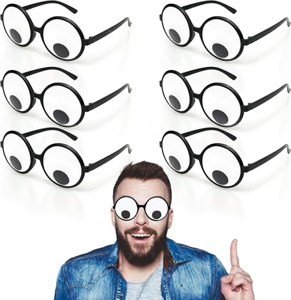 Googly Eyes Glasses, 6PCS Funny Shaking Novelty Costume Accessories for Parties