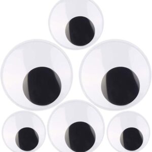 DIYASY 3inch 4inch 5 Inch 6 Pcs Large Googly Wiggle Eyes with Self Adhesive for Crafts Making.