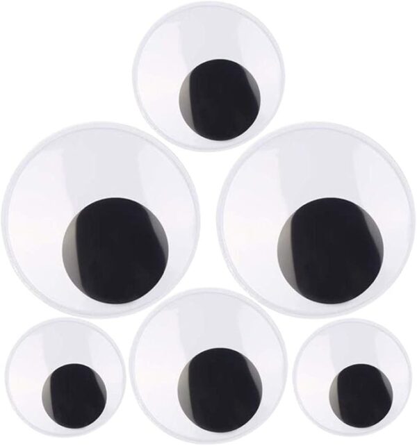 DIYASY 3inch 4inch 5 Inch 6 Pcs Large Googly Wiggle Eyes with Self Adhesive for Crafts Making.