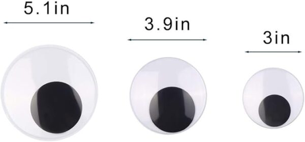 DIYASY 3inch 4inch 5 Inch 6 Pcs Large Googly Wiggle Eyes with Self Adhesive for Crafts Making. - Image 2