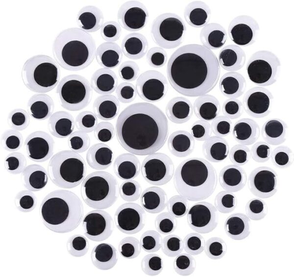 78PCS Self-Adhesive Googly Eyes, 20mm–40mm for DIY Crafts & Scrapbooking