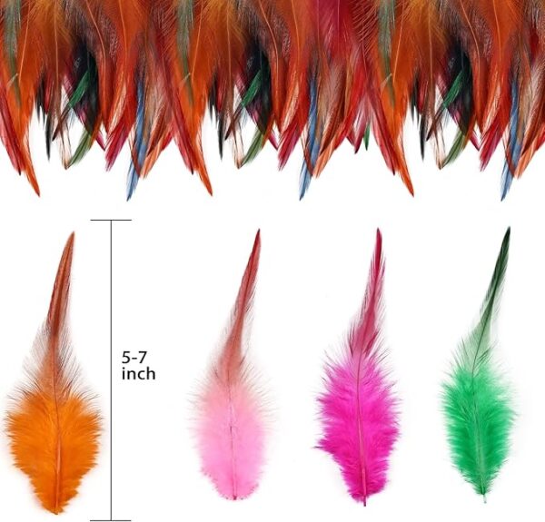 240PCS Colorful 5–7" Rooster Craft Feathers for Weddings, Parties & DIY Projects - Image 2