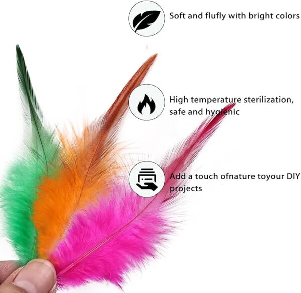 240PCS Colorful 5–7" Rooster Craft Feathers for Weddings, Parties & DIY Projects - Image 3