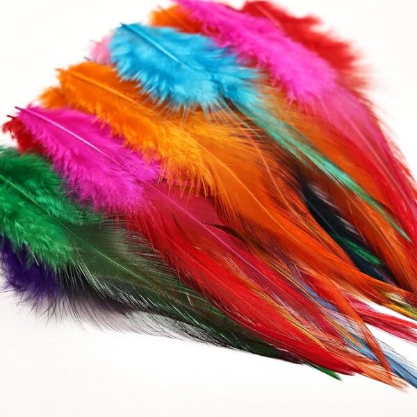 240PCS Colorful 5–7" Rooster Craft Feathers for Weddings, Parties & DIY Projects - Image 4