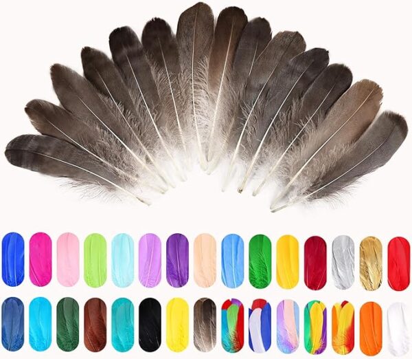 120PCS Natural Gray Goose Feathers, 6–8" for DIY Crafts, Cosplay & Decorations - Image 4