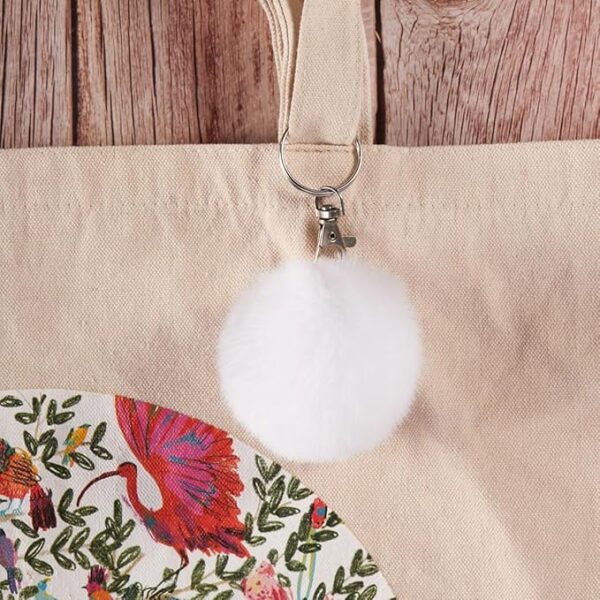 12PCS Small White Faux Fur Pom Pom Balls, 2.75" with Elastic Loop for Hats & Accessories - Image 4