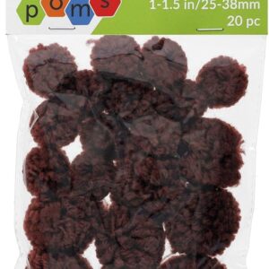 20PCS Gray Yarn Pom Poms, 1"–1.5" Craft Puff Balls for DIY Projects