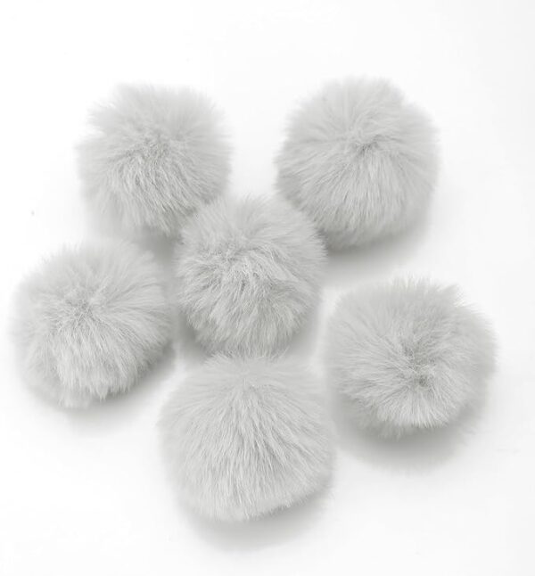20PCS Grey Pom Pom Balls, 1.5" for Arts, Crafts & Costume Accessories - Image 3