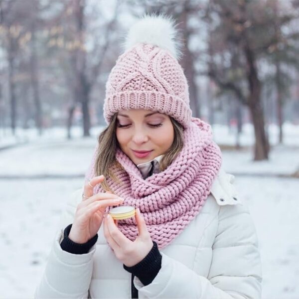 12PCS White Faux Fur Pom Pom Balls with Elastic Loop for Hats, Bags & DIY Accessories - Image 4