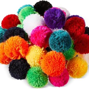 100PCS 3" Large Yarn Pom Poms for DIY Crafts, Hats & Holiday Decorations