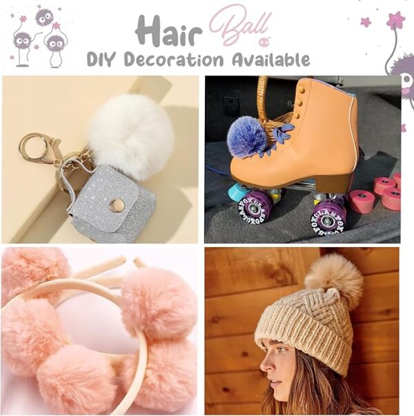 26PCS Faux Fur Pom Poms: 3.2", Elastic Loop (13 Color Pairs) - Image 4